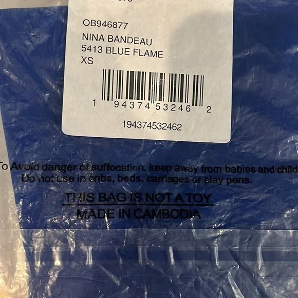 NWT Free People Nina Neo Blue Bandeau Stretch Fit New With Tags - Picture 3 of 3